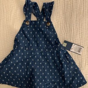 Chambray pinafore dress